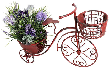 Tricycle Plant Stand Bike Planter, Iron Plant Stand Flower Pot Cart Holder Indoor Outdoor Home Garden Patio Decor, 27.5" x 9.8" x 18.5"