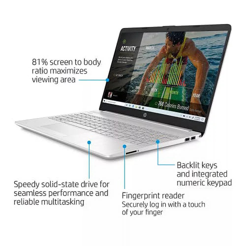 2022 15.6" HD Touchscreen Laptop PC Intel 4-Core i5-1135G7 8GB DDR4 256GB NVMe SSD Iris Xe Graphics Webcam HDMI WiFi AC RJ45 BT USB-C Backlit Keyboard Silver Windows 10 Pro w/RE Accessories