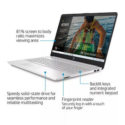 2022 15.6" HD Touchscreen Laptop PC Intel 4-Core i5-1135G7 8GB DDR4 256GB NVMe SSD Iris Xe Graphics Webcam HDMI WiFi AC RJ45 BT USB-C Backlit Keyboard Silver Windows 10 Pro w/RE Accessories