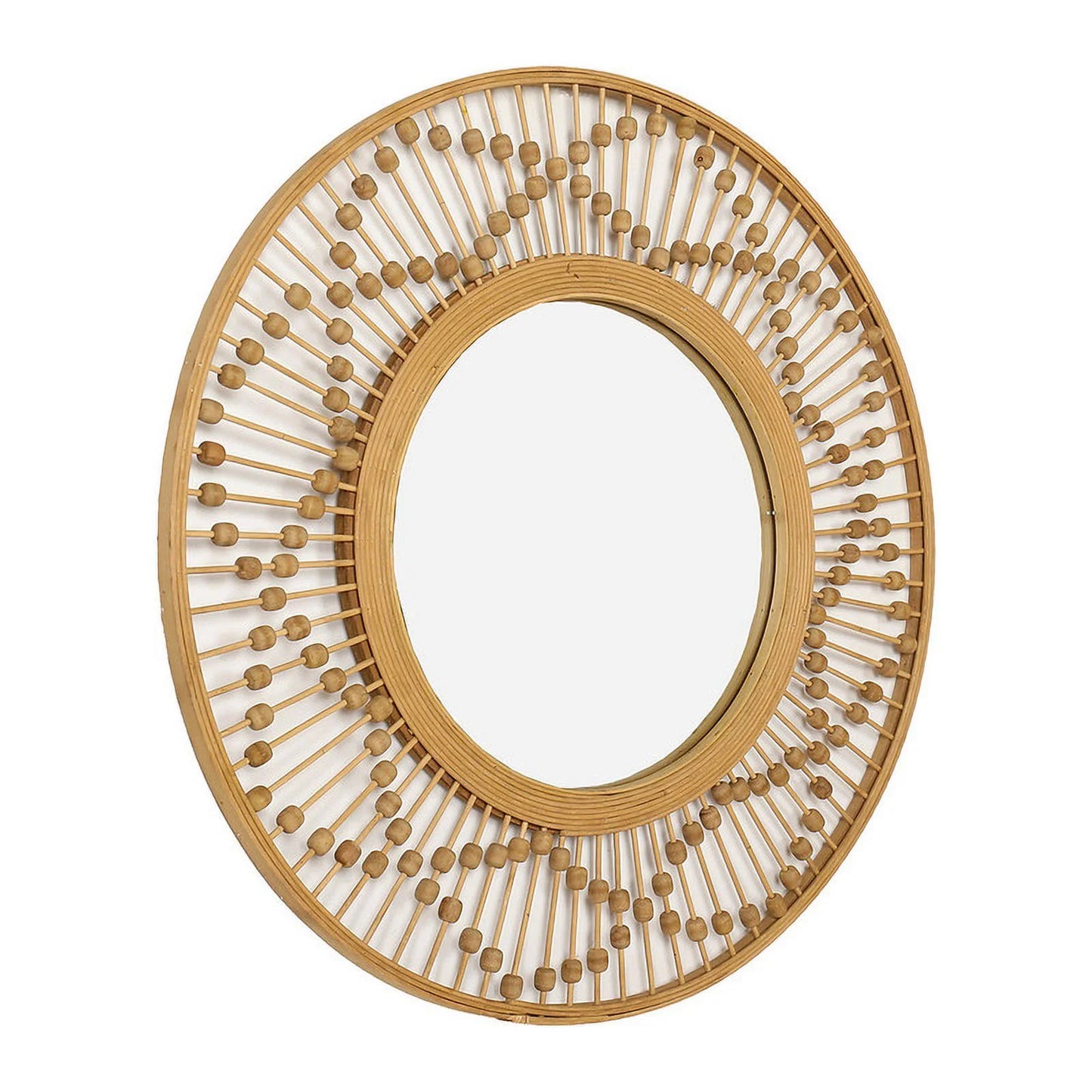 Sahara Sunbeam Round Bamboo Wide Frame Wall Mirror