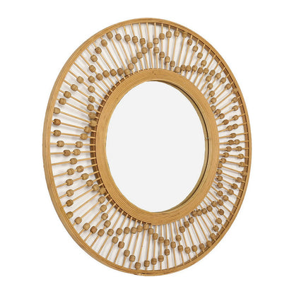 Sahara Sunbeam Round Bamboo Wide Frame Wall Mirror