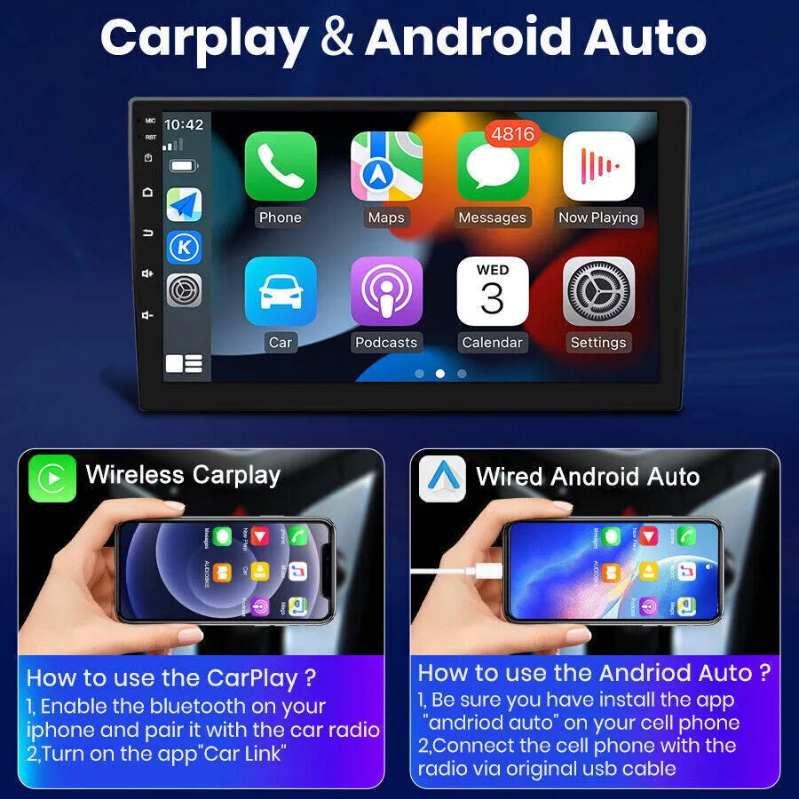 9" 1280*720 IPS 2+32GB Android 13 Apple CarPlay Car Stereo Radio GPS Navi Fit Hummer H3 2005-2010