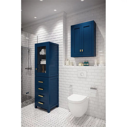 Water Creation Madison 33" Solid Hardwood Medicine Cabinet in Blue/Chrome