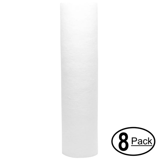 8-Pack Replacement for Woder UltraD Polypropylene Sediment Filter - Universal 10-inch 5-Micron Cartridge for Woder UltraD 2-Stage Submicron Depth Water Filtration System - Denali Pure Brand