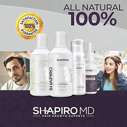 Shapiro MD Hair Loss Shampoo, DHT Fighting Vegan Formula for Thinning Hair, 8 ounce (1 Month)