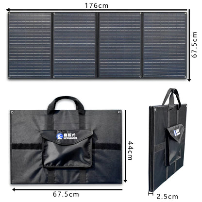 XINPUGUANG 200w 12v Foldable Solar Panel Kit 4 x 50 watt Solar Charger 20A Charge Controller for Camping, Hiking, 12 volt Outdoor Leisure Battery Power Generator Station Black