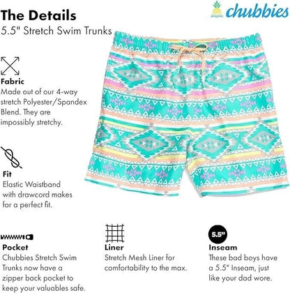 Chubbies Men’s Swim Trunks, Stretch Swimming Board Shorts, 5.5” Inseam Size M