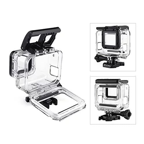 Side Open Skeleton Housing Case for GoPro Hero 5 6 7 Black Action Camera - Protective Lens Removal NOT Needed - Transparent Clear