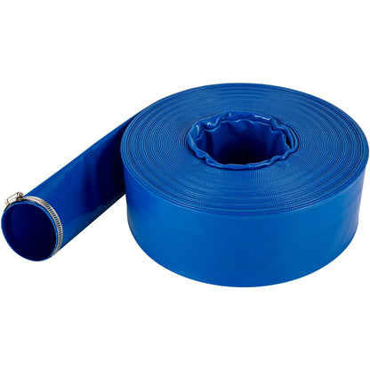 BENTISM Discharge Hose, 3" x 105', PVC Fabric Lay Flat Hose, Heavy Duty Backwash Drain Hose with Clamps, Weather-proof & Burst-proof, Ideal for Swimming Pool & Water Transfer