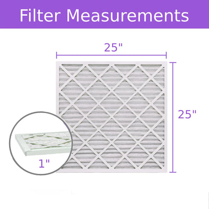 25x25x1, Purolator DMK80 Extended Surface Pleated Air Filter, Mechanical MERV 8, (6 Pack)