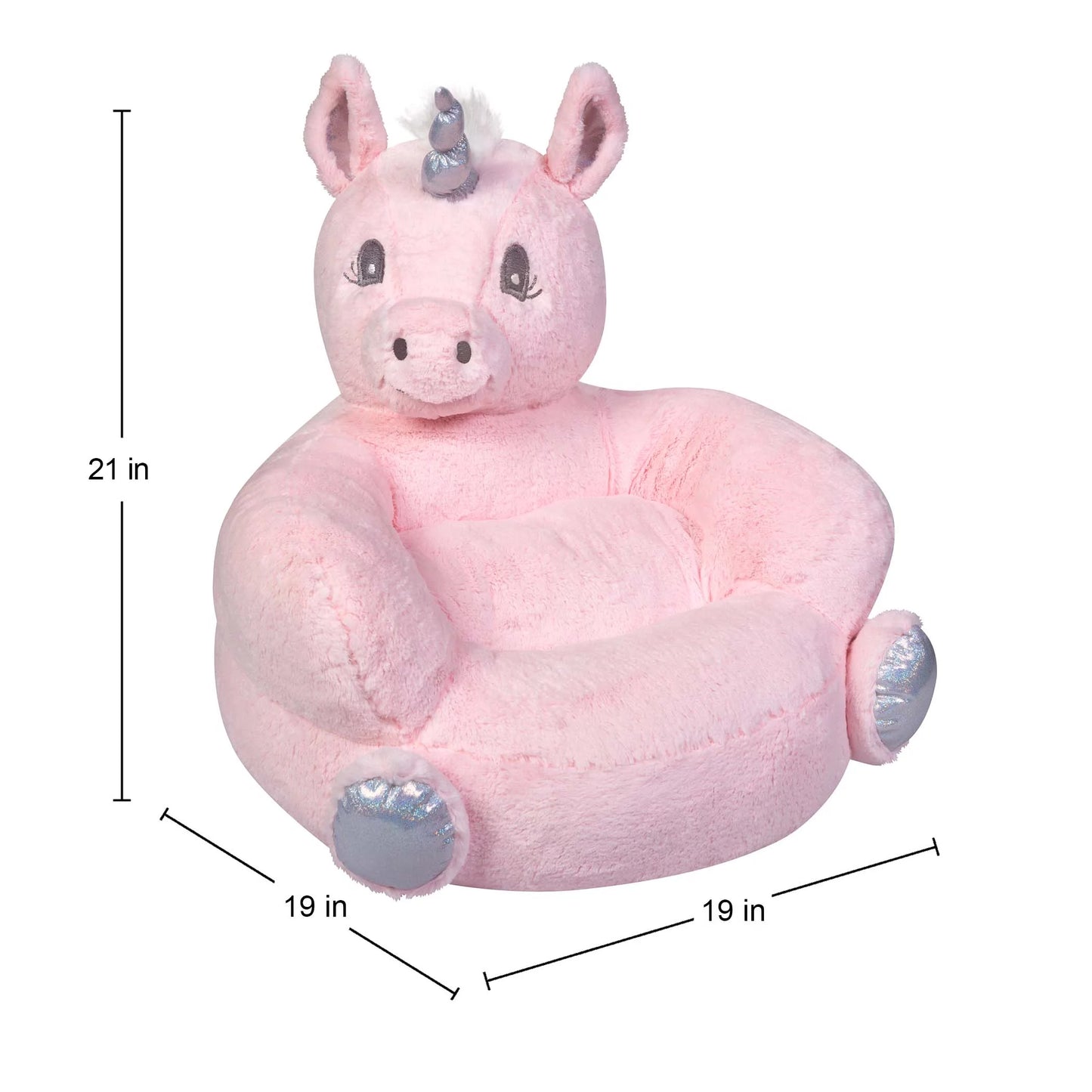 Trend Lab Children's Plush Pink Unicorn Character Chair