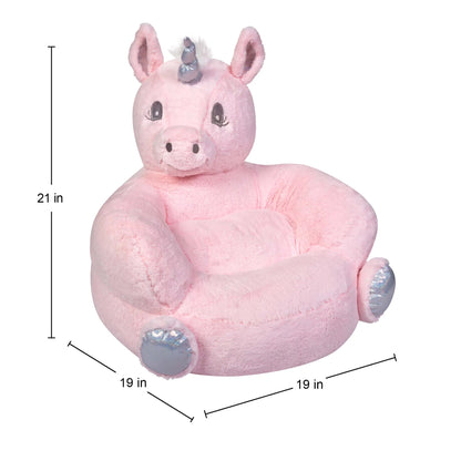 Trend Lab Children's Plush Pink Unicorn Character Chair