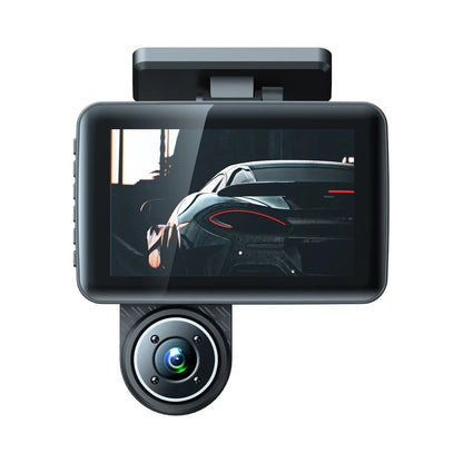 ammoon 3 Cameras Dash Cam, Clear Car Rearview Mirror, Wide Angle Car Camera Recorder, Auto Safety Driving Recorder