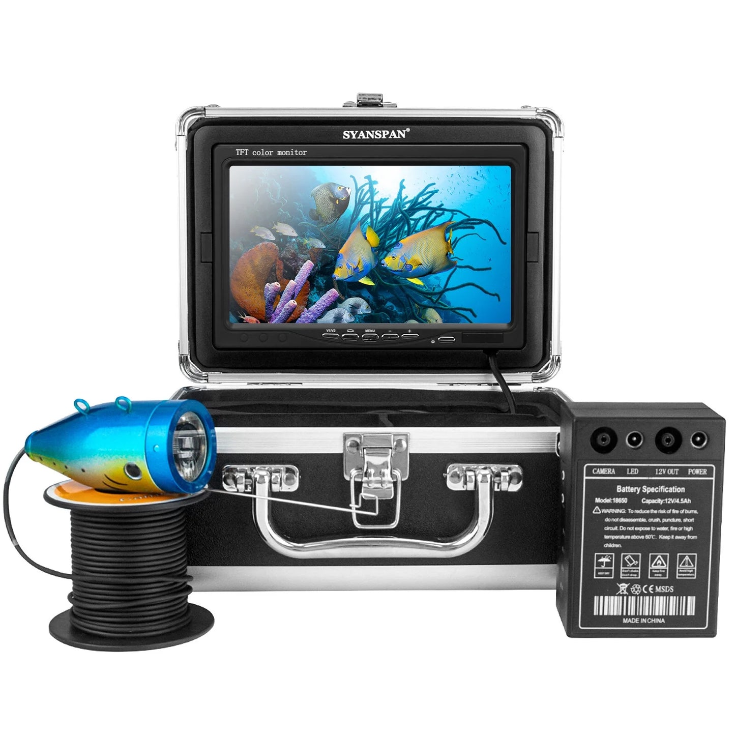 7 Inch 1200TVL Underwater Fishing Camera Fish Finder 12 Infrared LED Lamps 15M for Ice Sea Fishing