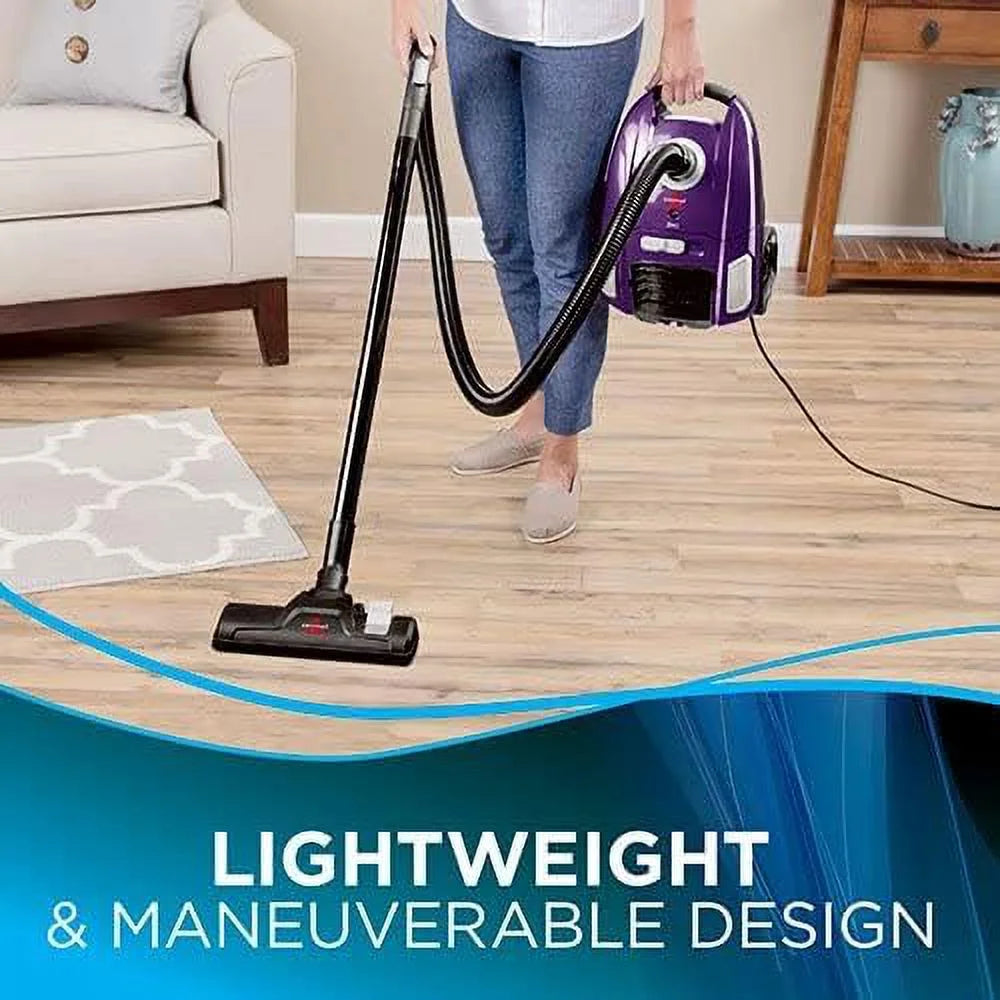 Canister Upright Vacuum Cleaner Lightweight & Powerful Suction With Telescoping Wand, Multi-Surface Cleaning Nozzle, Extra Long Power Cord With Automatic Cord Rewind