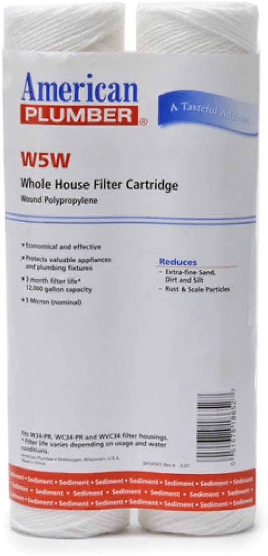 W5W Whole House Sediment Filter Cartridge 5 Micron Well Pump Irrigation (6)