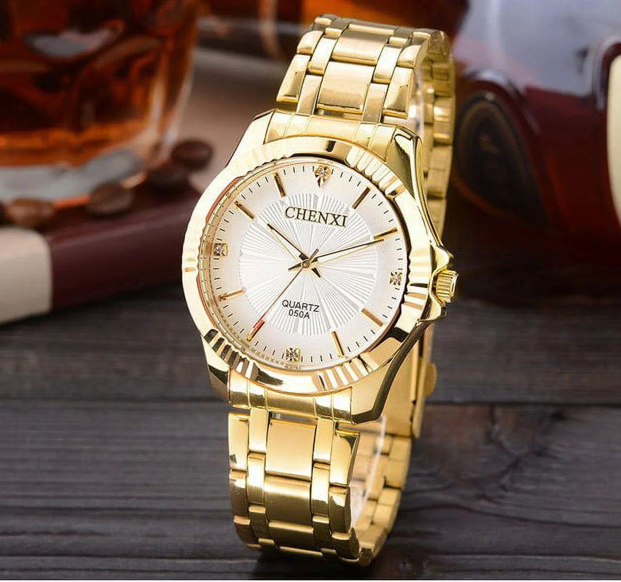 CHENXI Brand Famous Noble Gentlmen Watch Classic Luxury Gold Stainless Steel Quartz Male Watches Fashion Delicate Gift Clock Men