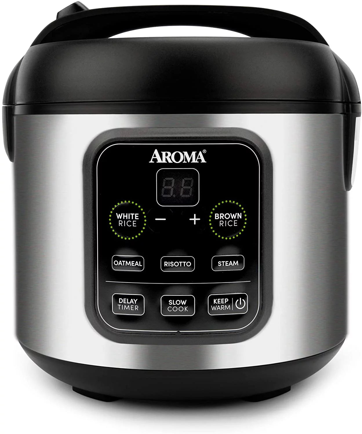 Aroma Housewares ARC-994SB 2O2O model Rice & Grain Cooker Slow Cook, Steam, Oatmeal, Risotto, 8-cup cooked/4-cup uncooked/2Qt, Stainless Steel