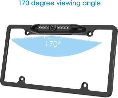 Backup Camera Rearview License Plate Frame for JVC KWV100 KW-V100 Black