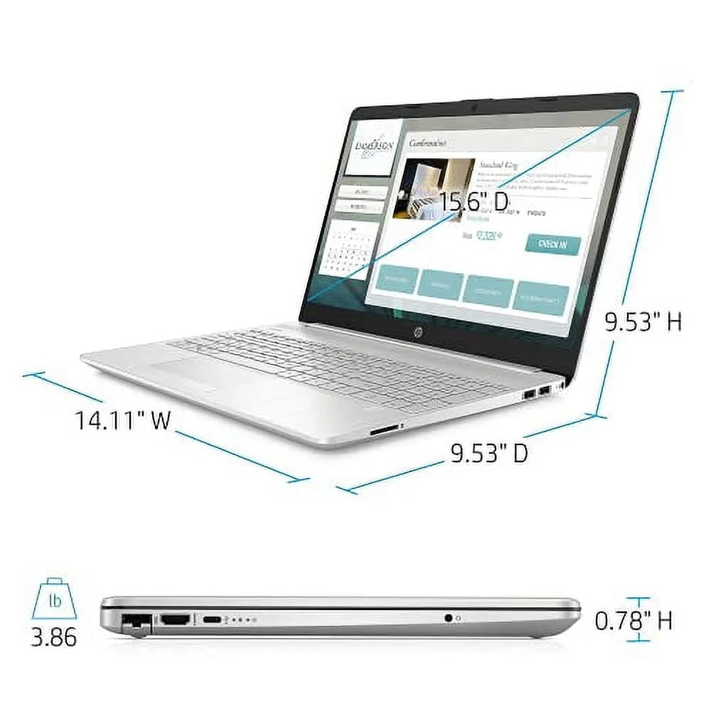 2022 15.6" HD Touchscreen Laptop PC Intel 4-Core i5-1135G7 8GB DDR4 256GB NVMe SSD Iris Xe Graphics Webcam HDMI WiFi AC RJ45 BT USB-C Backlit Keyboard Silver Windows 10 Pro w/RE Accessories