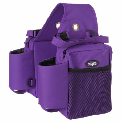 Tough1 Nylon Saddle Bag w/Bottle Holders Purple