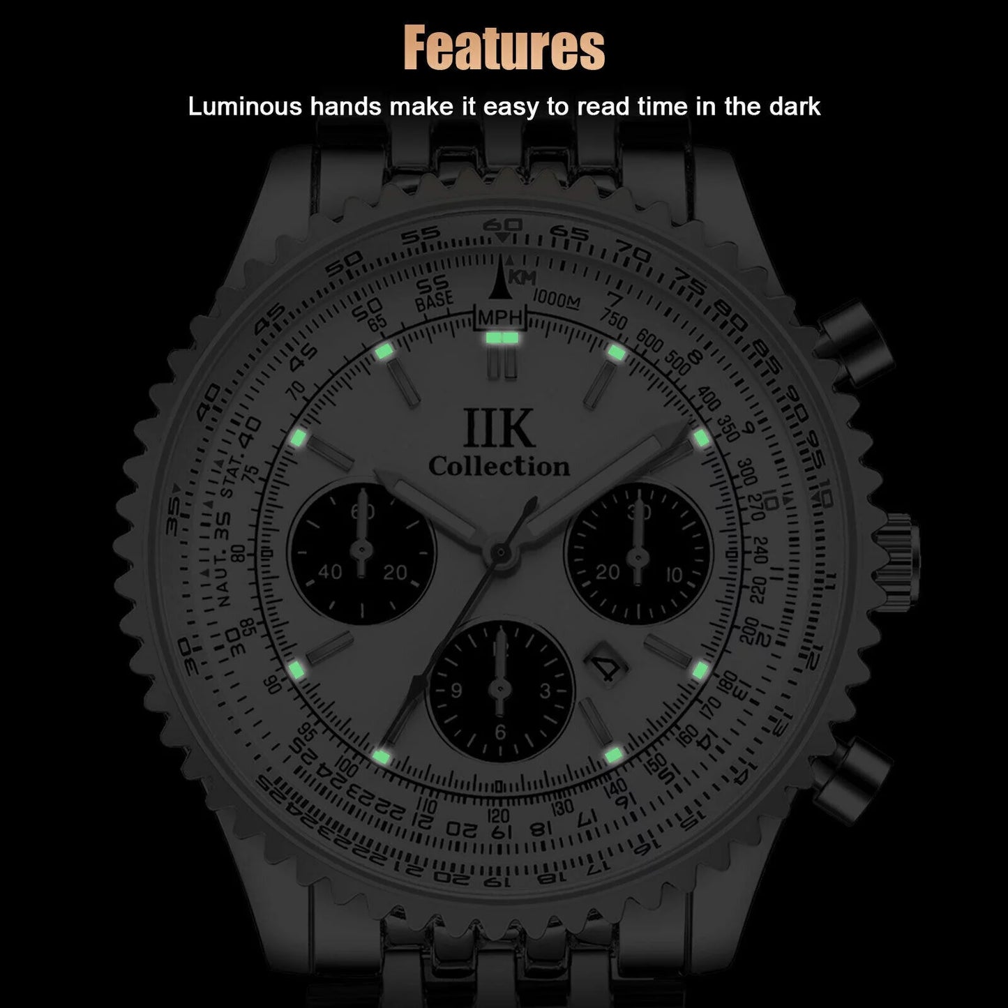 Waterproof Men Watch Relojes De Hombre Luminous Quartz Stainless Steel Bracelet