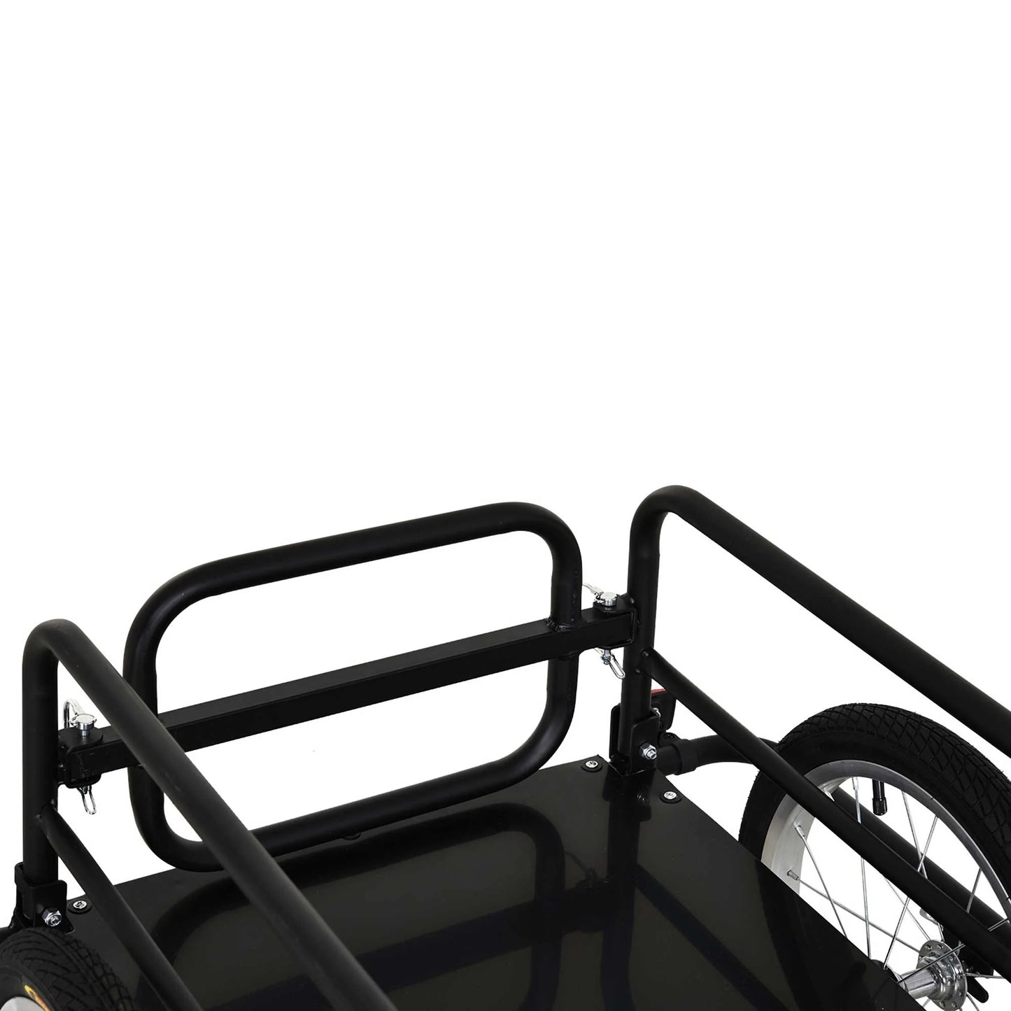 Aosom Foldable Bike Cargo Trailer Bike Cart Wagon Trailer with Hitch, Black