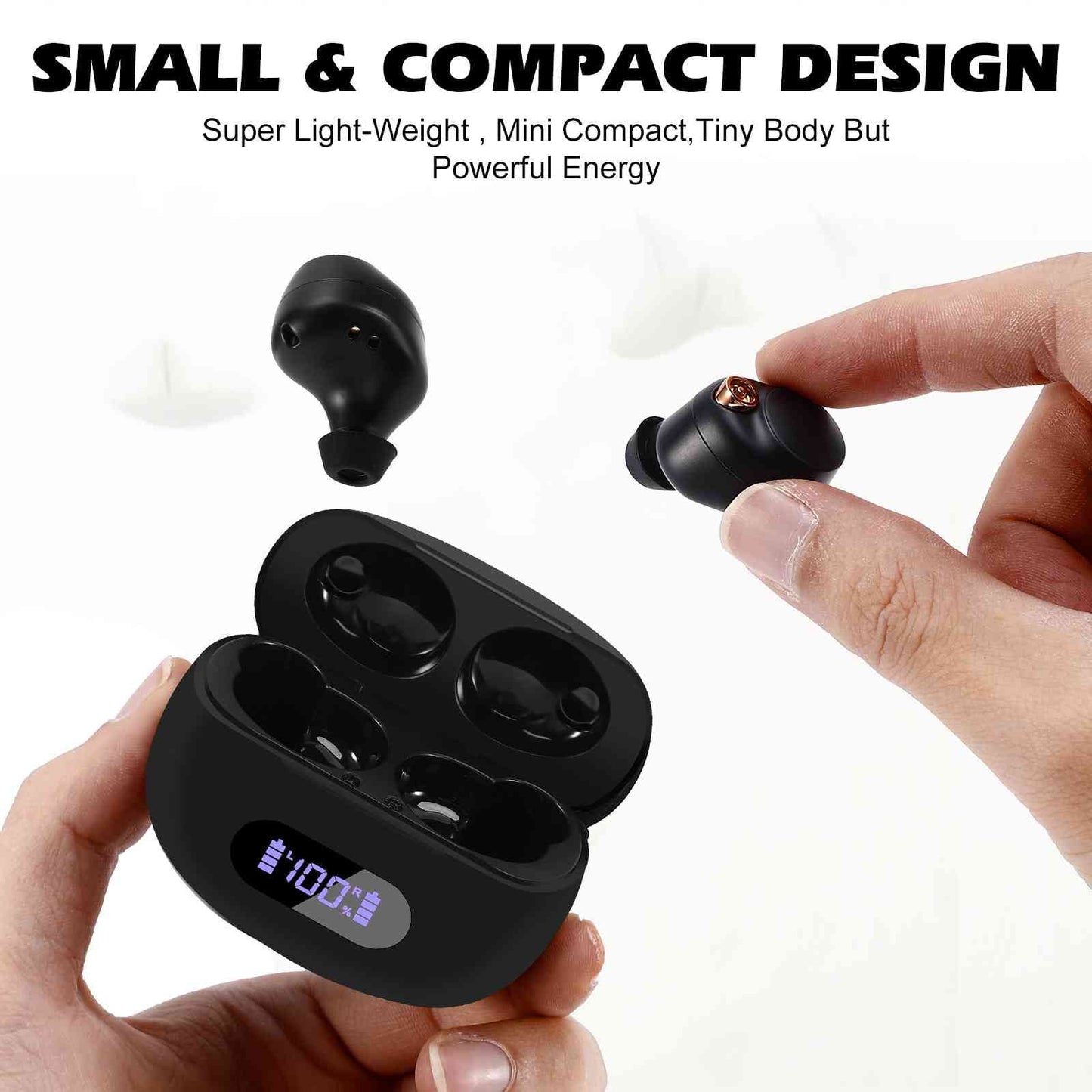 UrbanX True Wireless Bluetooth Earbuds + Charging Case, Black, Dual Connect, IPX5 Water Resistance, Bluetooth 5.2 Connection, Balanced, Bass Boost Compatible with Tab M10 Gen 3