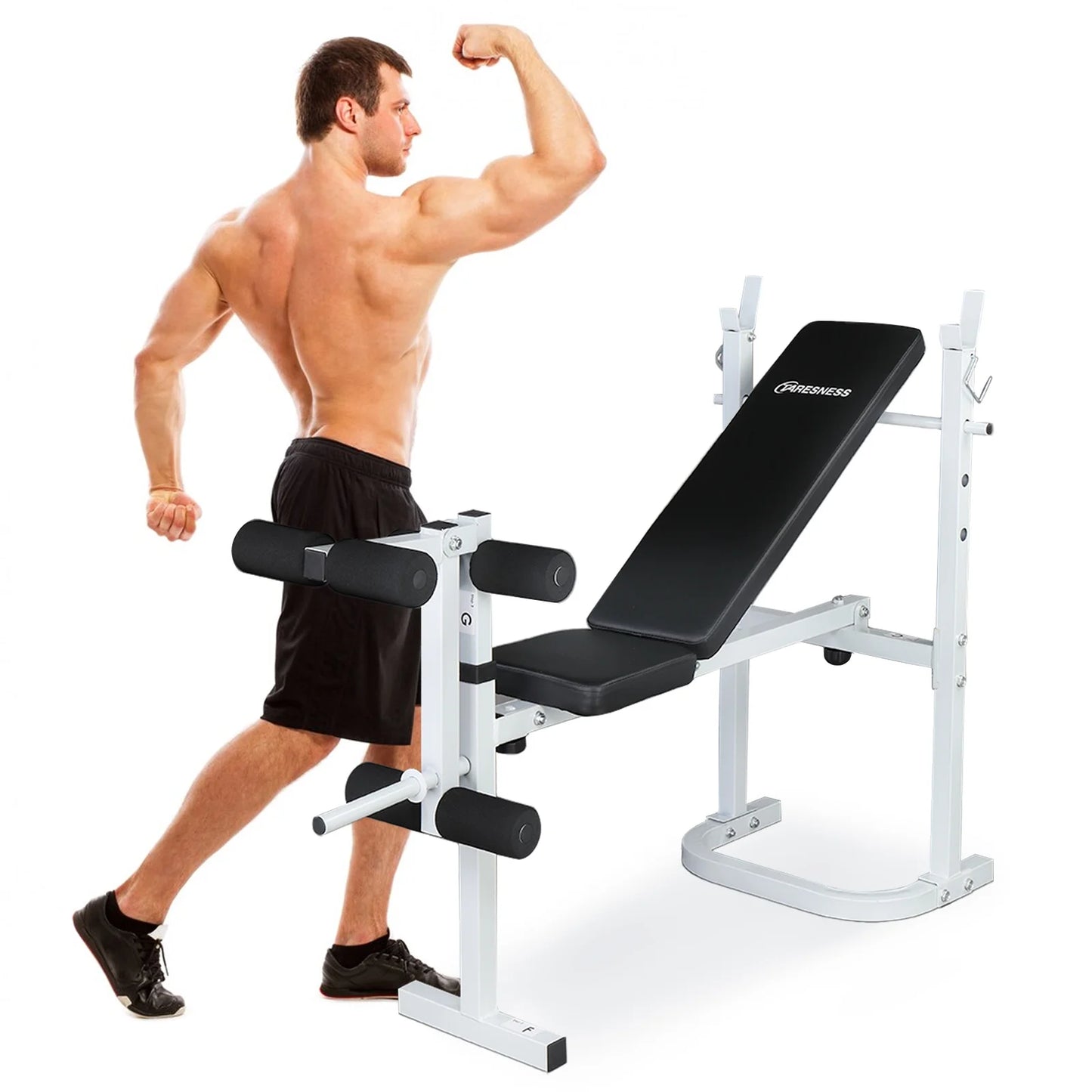 Winado Adjustable Olympic Weight Bench, with Squat Rack