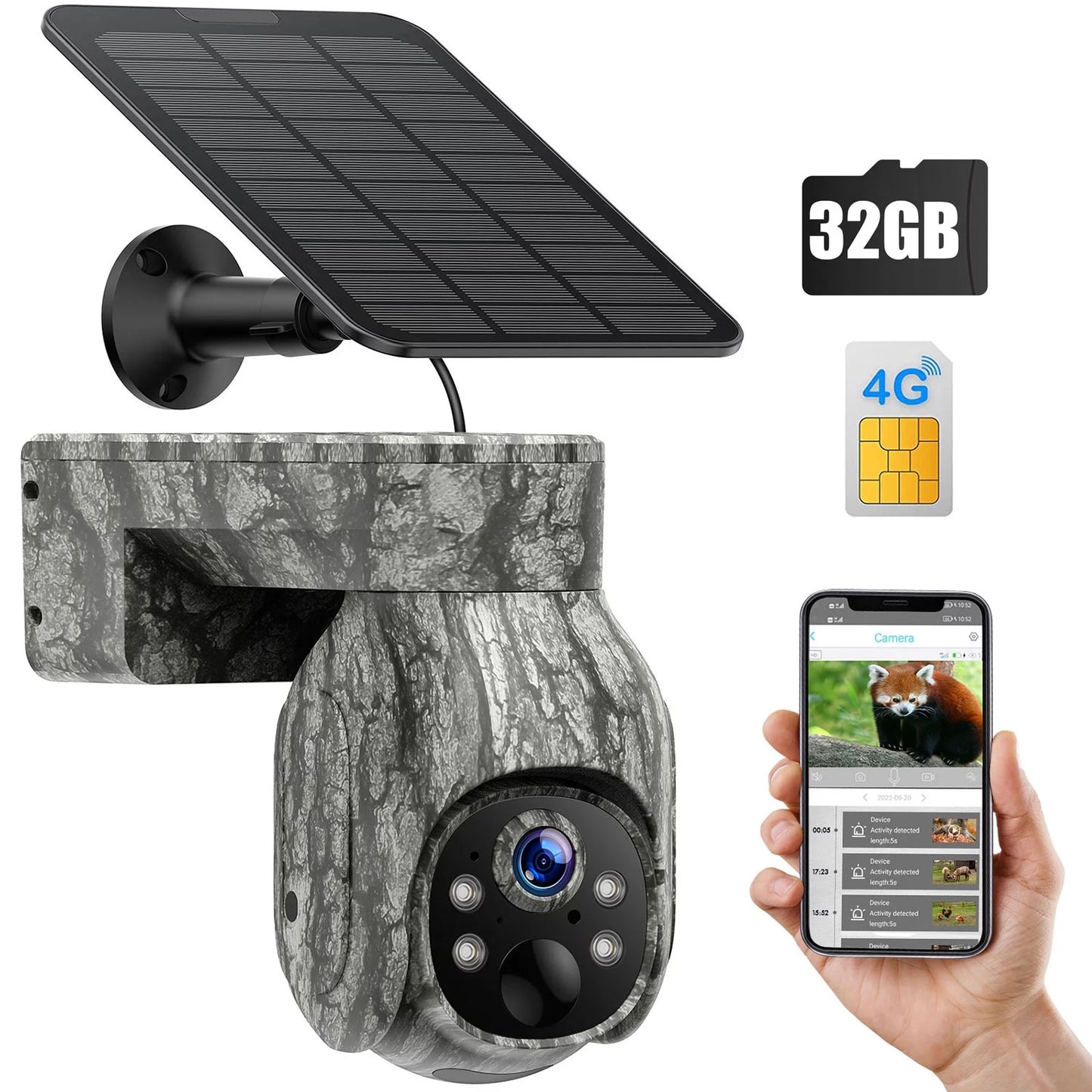 CAMPARK Cellular Trail Camera Wireless 4G LTE, Solar Game Camera with 360°Pan 90°Tilt, 2K Night Vision, Live View, Waterproof, Cloud Storage, PIR Motion, No WiFi Hunting Security Cam with SIM &SD Card