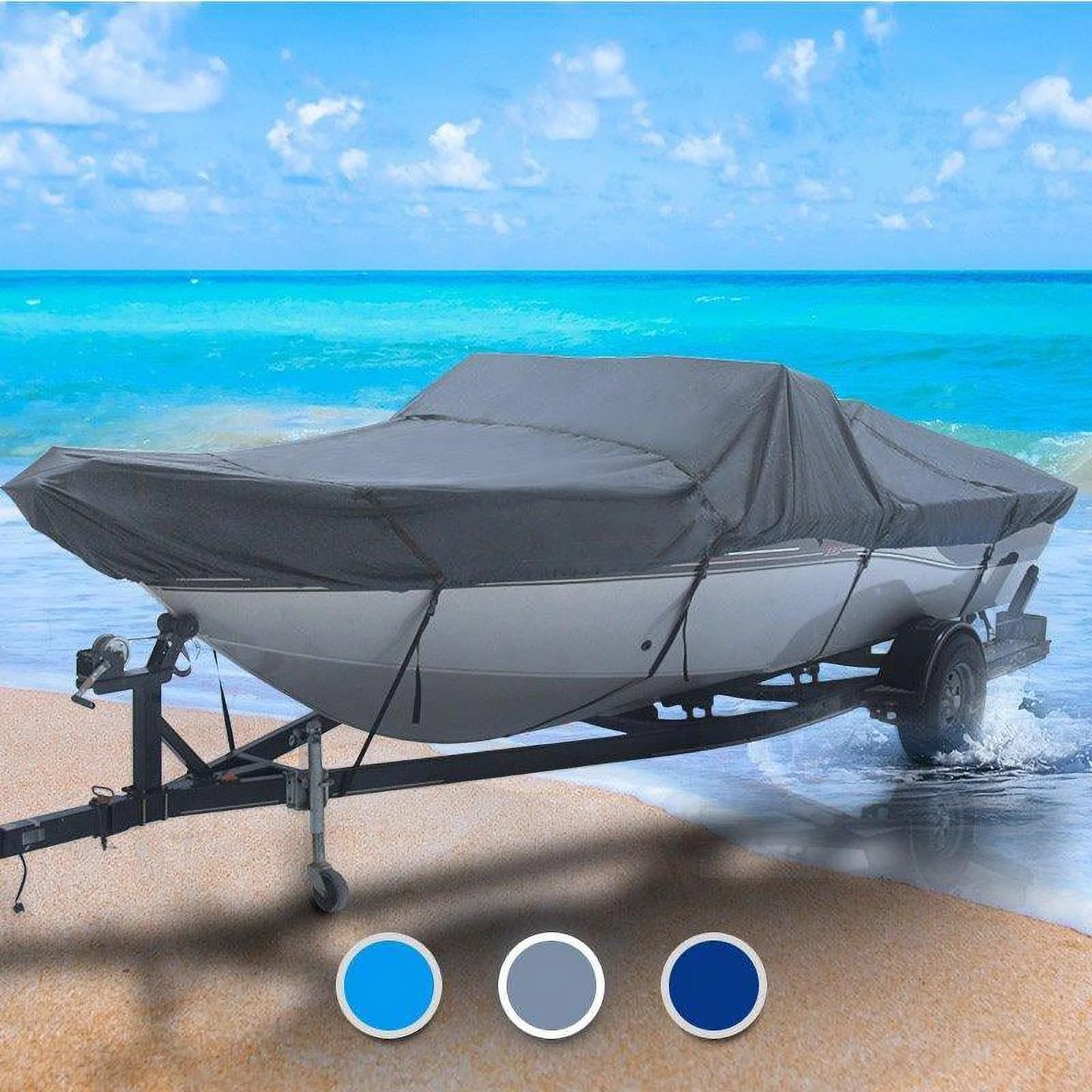 Semi-Custom Cuddy Cabin Boat 23'6" Length X 106" Beam Width Seal Skin 1200 Boat Cover