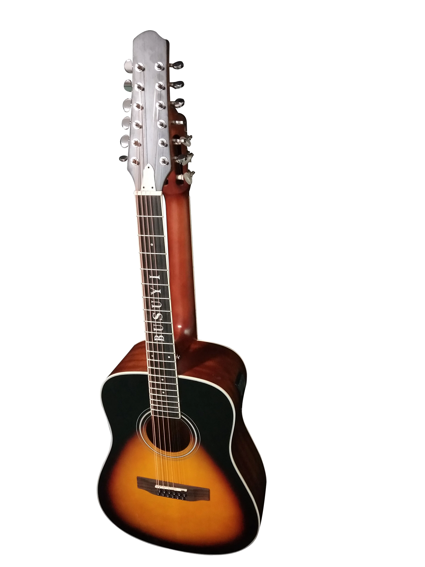 12/6 Strings Acoustic Double Neck, Double Sided Busuyi Guitar 2021 PT Sunset