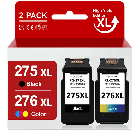 275XL 276XL Ink Cartridge for Canon Ink 275 and 276 PG-275 XL CL-276 XL High Capacity Combo Pack Compatible with Canon PIXMA TS3500 TS3520 TS3522 TR4700 TR4720 TR4722 Printer (1 Black, 1 Tri-Color)