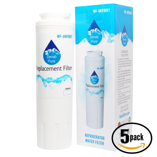 5-Pack Replacement for Amana ARS9265BW Refrigerator Water Filter - Compatible with Amana UKF8001AXX Fridge Water Filter Cartridge - Denali Pure Brand