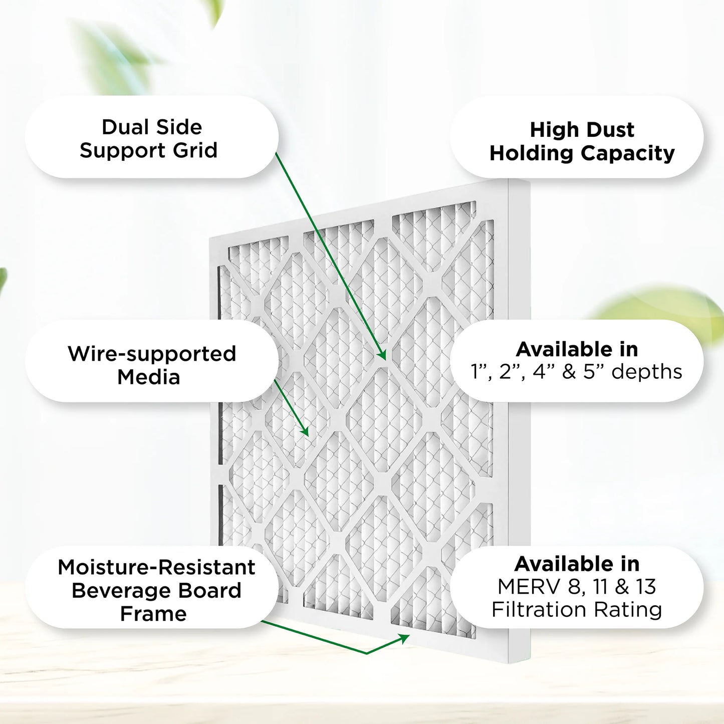 12x12x1 MERV 11, MPR 1000 Pleated AC Furnace 1" Air Filters by Pamlico. Case of 12. Actual Size: 11-1/2 x 11-1/2 x 3/4