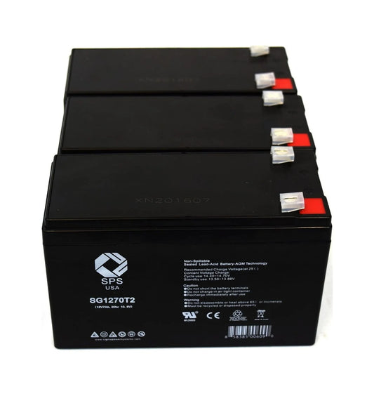 SPS Brand 12V 7 Ah Replacement Battery (SG1270T2) for onic PCM 200vr UPS (3 PACK)