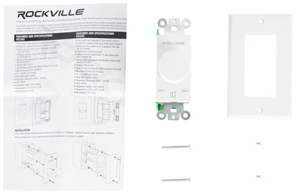 Rockville 4-Room Home Audio Kit Stereo+8 White 8" Ceiling Speakers+Wall Controls