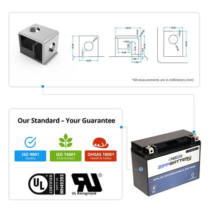 Zipp Battery Y50-N18L-A3 (50-N18L-A3 12 Volt,20 Ah, 260 CCA) Motorcycle Battery for Yamaha 1300cc Xvz13 Venture/royale 1991