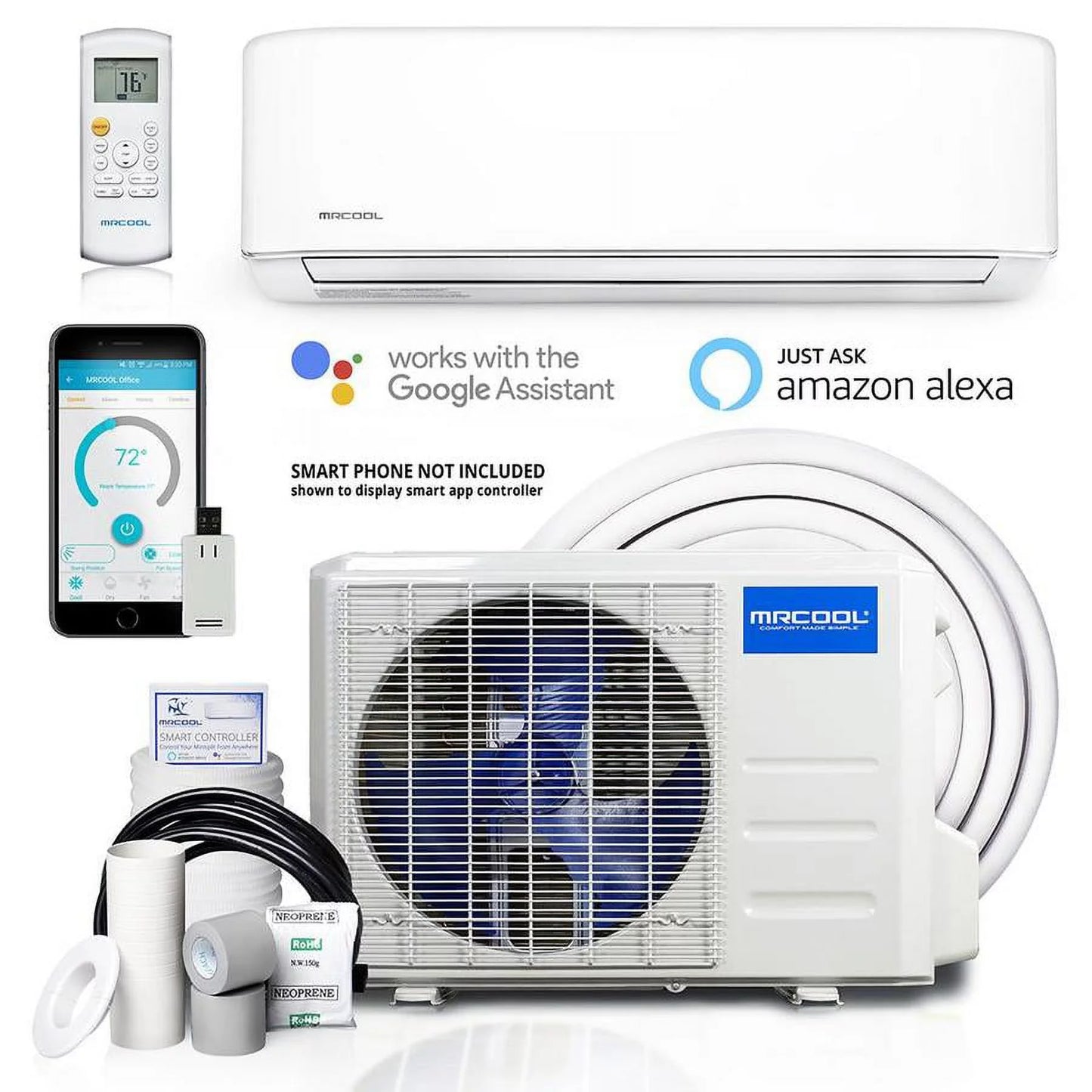 Advantage 3rd Gen 12,000 BTU 1 Ton Ductless Mini Split Air Conditioner and Heat Pump - 230V/60Hz