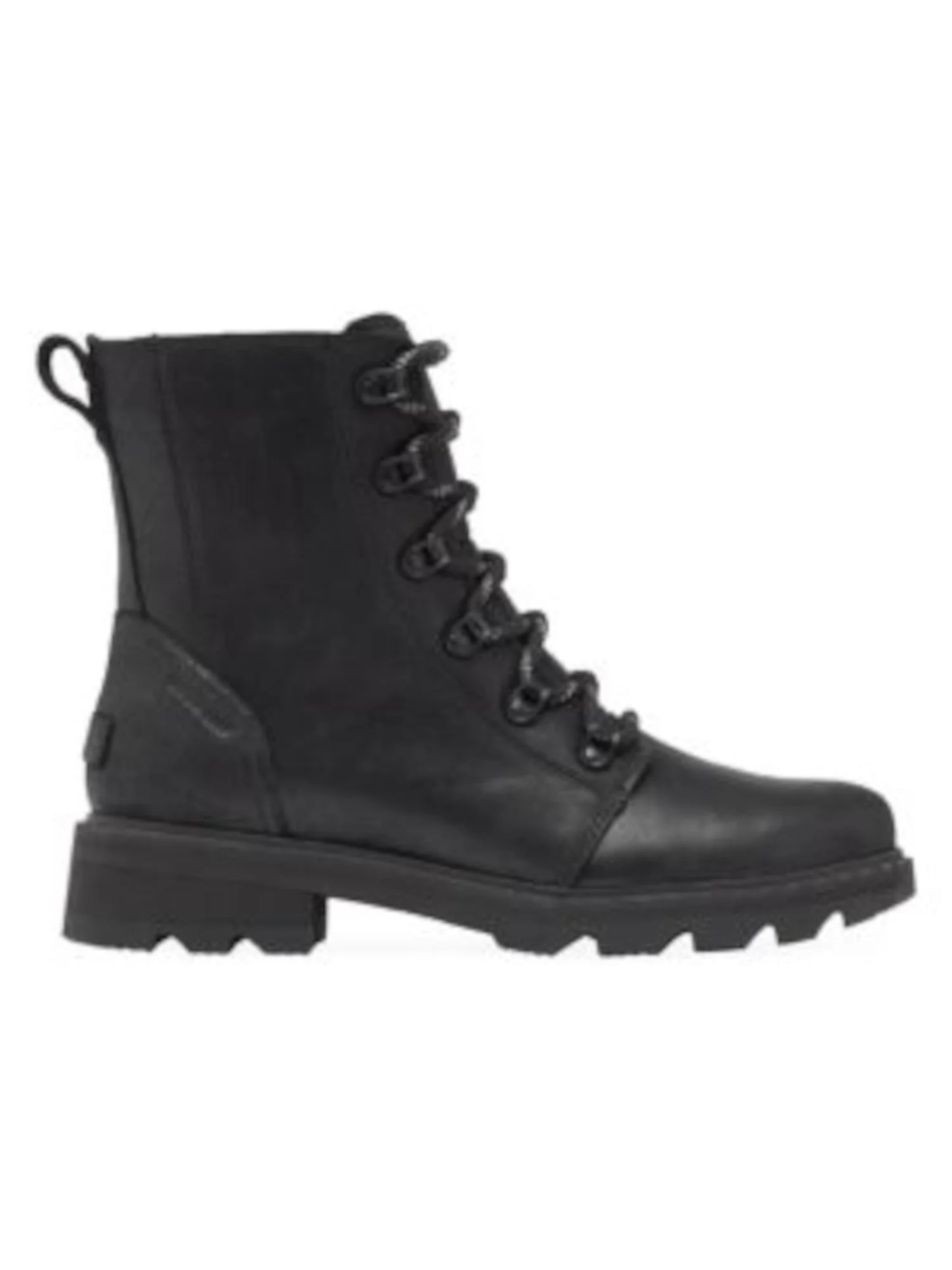 SOREL Womens Black Name At Heel Waterproof Padded Lennox Round Toe Lace-Up Leather Combat Boots 5