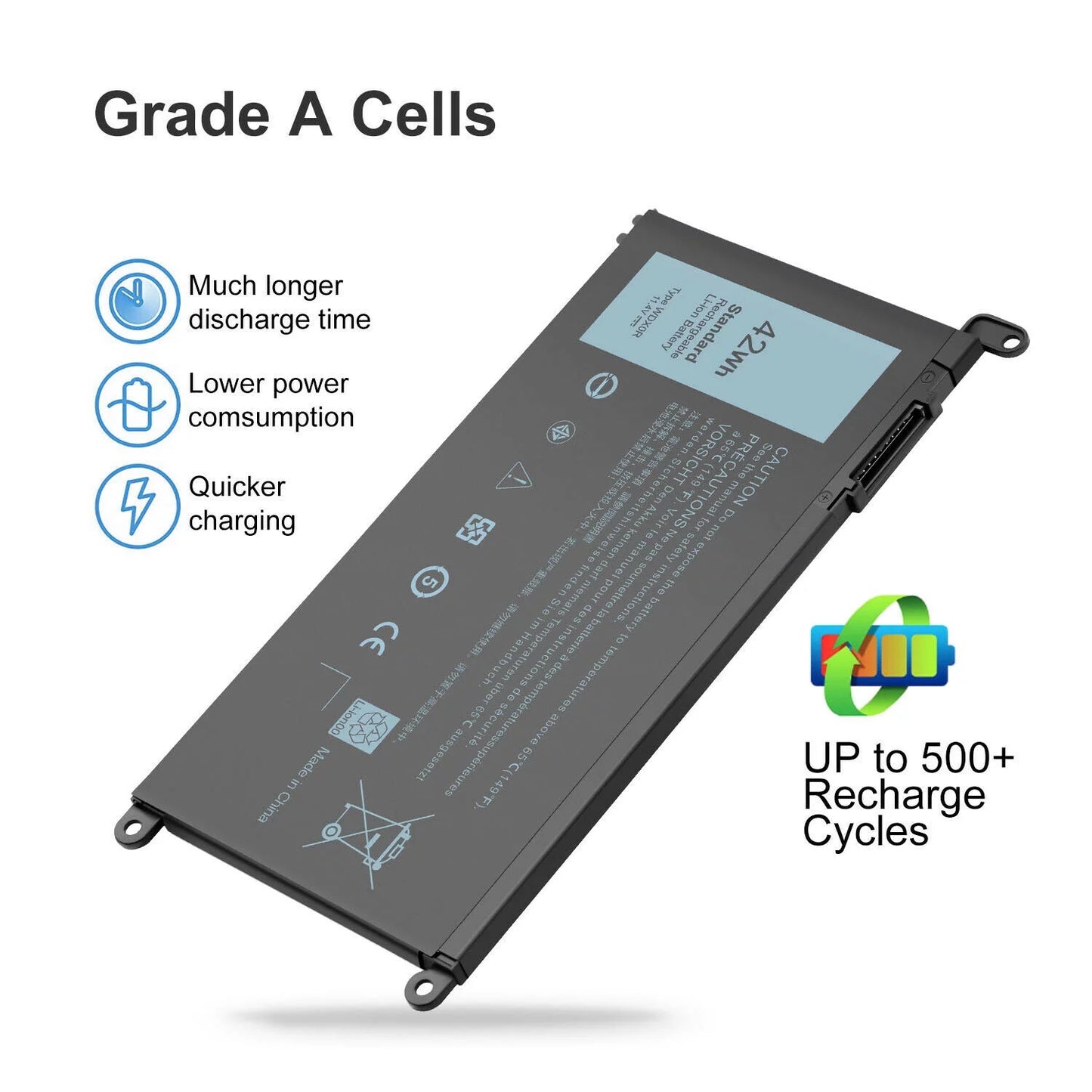 42Wh WDX0R Battery for Inspiron 15 5565 5567 5568 5578 Fit 3CRH3 T2JX4 USA