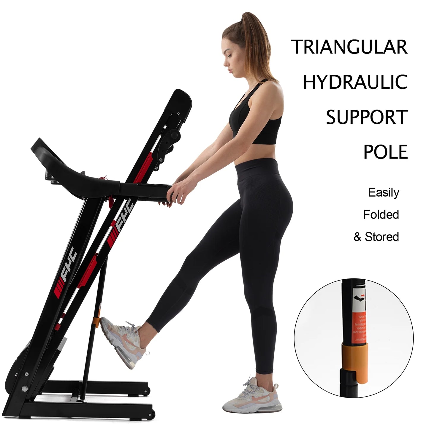 Anself FYC Folding Treadmill for Home - 330 LBS Weight Capacity Running Machine with Incline/, 3.5HP 16KM/H Max Speed Foldable Electric Treadmill Easily Assembly, Home Gym Workout Exercise