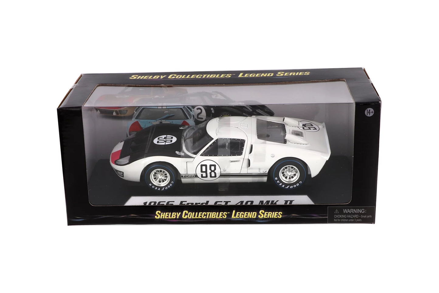 Shelby 1966 Ford GT-40 MK II #98, White - Shelby Collectibles SC415W - 1/18 scale Diecast Model Toy Car