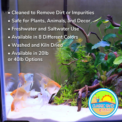 CLASSIC SAND & PLAY Natural Aquarium Sand for Freshwater and Saltwater Tanks, 20 lb. Yellow