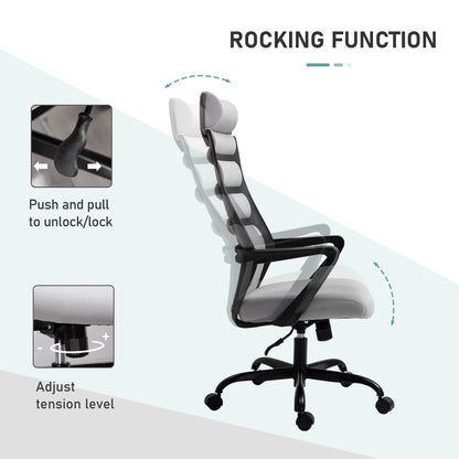 Vinsetto 26.75 in Executive Chair with Swivel & Adjustable Height, 275 lb. Capacity, Grey