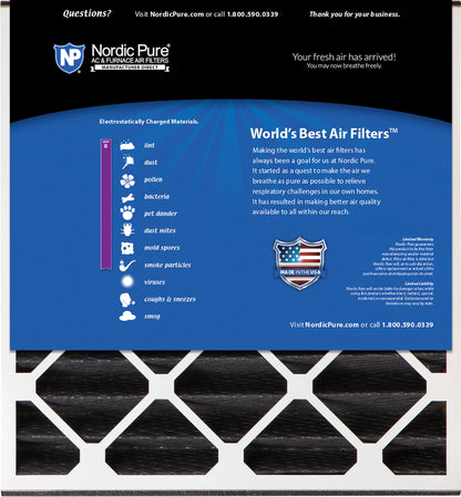 Air Bear 20x25x5 Replacement Pure Carbon Odor Reduction Merv 8 Air Filters 2 PK