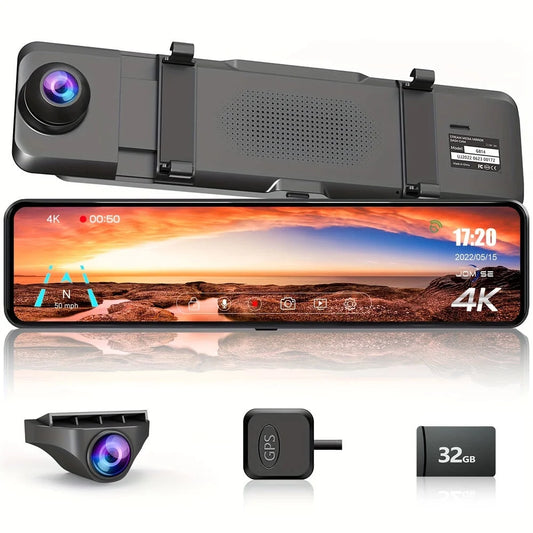 VVCAR Dual Dash Cam 4K UHD 11" IPS Rearview Mirror Car DVR Camera Front Rear Video Recorder