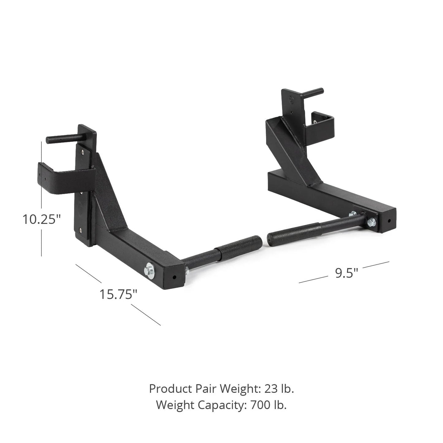 Titan Fitness X-3 Series Dip Bars, J-Hook Style Rack Mounted Dip Attachment, 880 LB Capacity, Fits 3” X 3” Tubular Steel