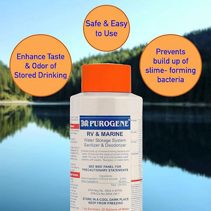 BayTec - 32oz Purogene Drinking Water Treatment and Water System Sanitizer for Water, Sanitizes Water Storage Systems, Provides for Long-Term Storage of Drinking Water