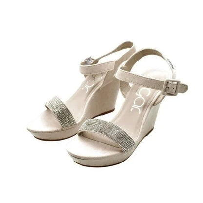 Sugar Women's Chili Rhinestone Wedge Sandals - Nude (size 10 US)